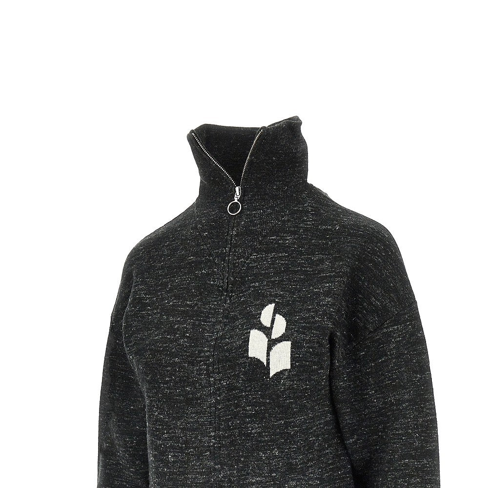 Felpa full-zip in maglia mouliné