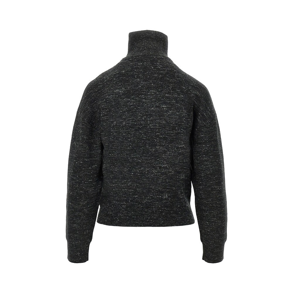Felpa full-zip in maglia mouliné