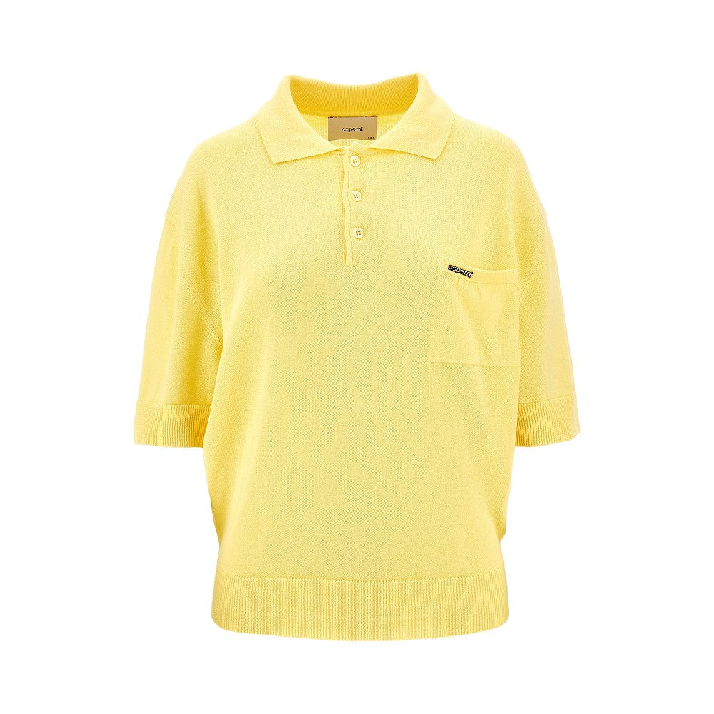 Oversized knitted polo shirt