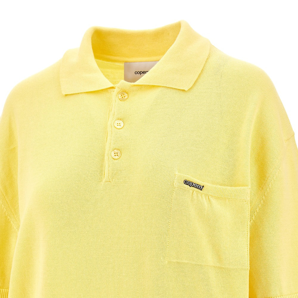 Oversized knitted polo shirt