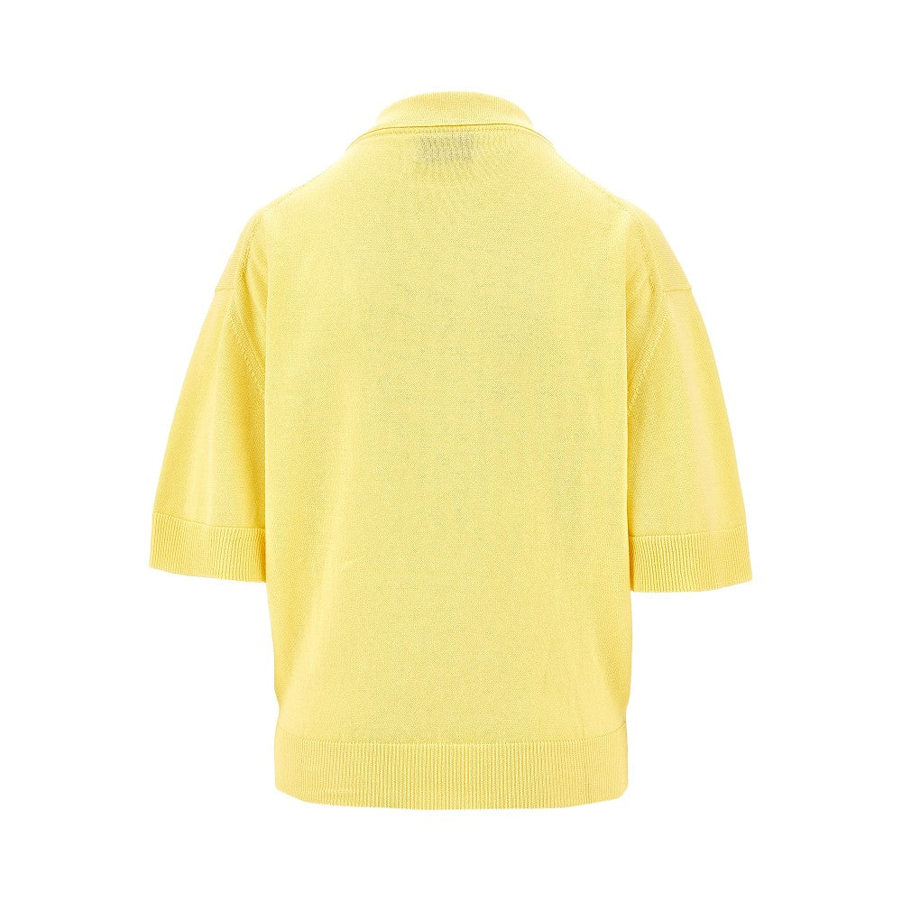 Oversized knitted polo shirt