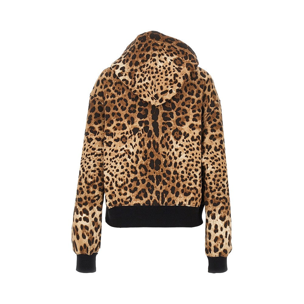 Felpa stampa animalier con cappuccio