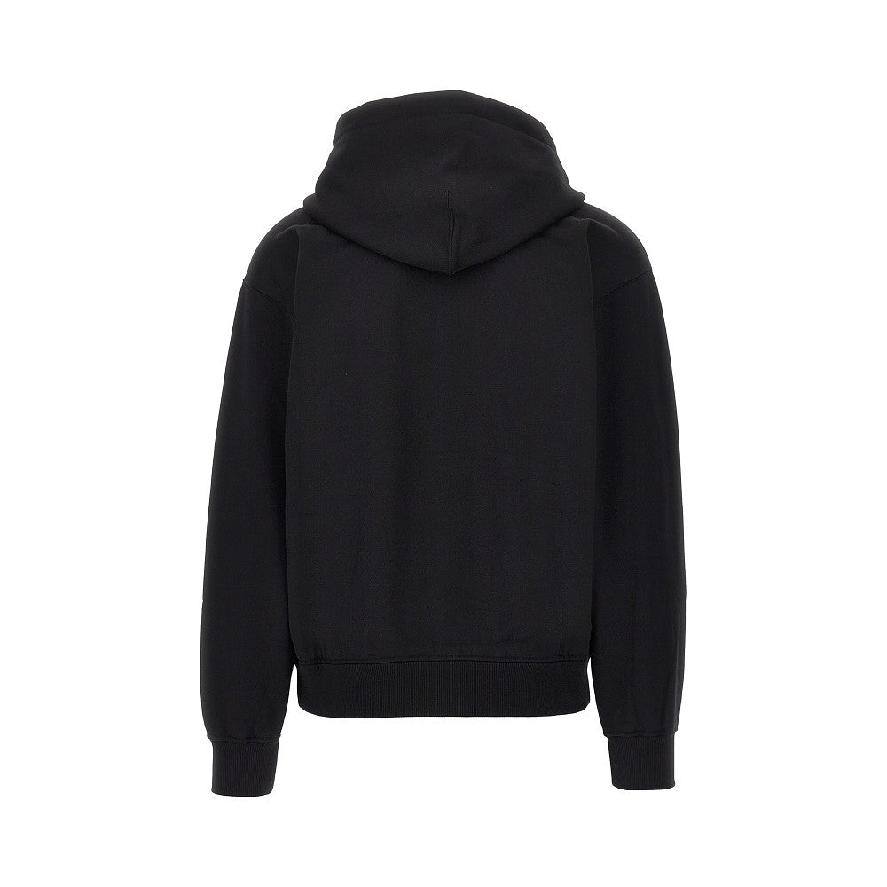 Felpa in cotone con targhetta logo