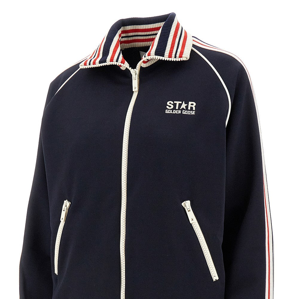 Technical jersey zippered track jacket