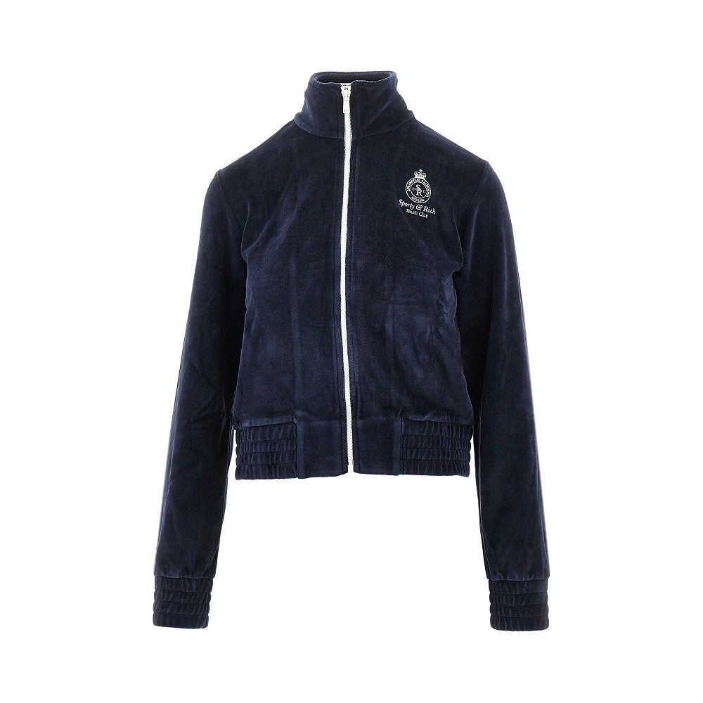 Track jacket in velluto 'Crown Tennis Elio'