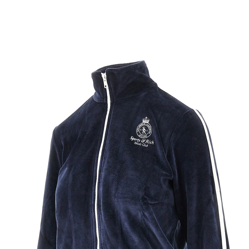 Track jacket in velluto 'Crown Tennis Elio'