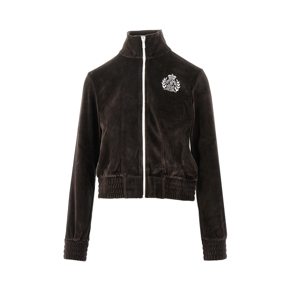 'Crown Tennis Elio' velour track jacket