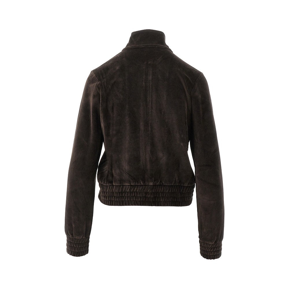 'Crown Tennis Elio' velour track jacket