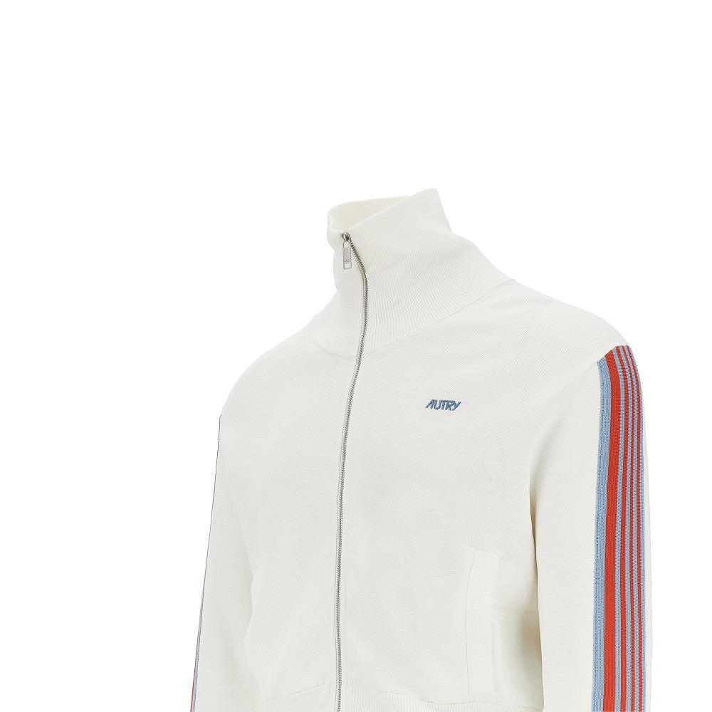 Track jacket in maglia con logo ricamato