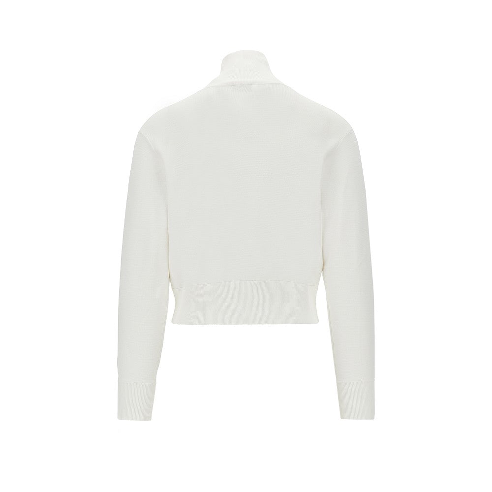 Track jacket in maglia con logo ricamato