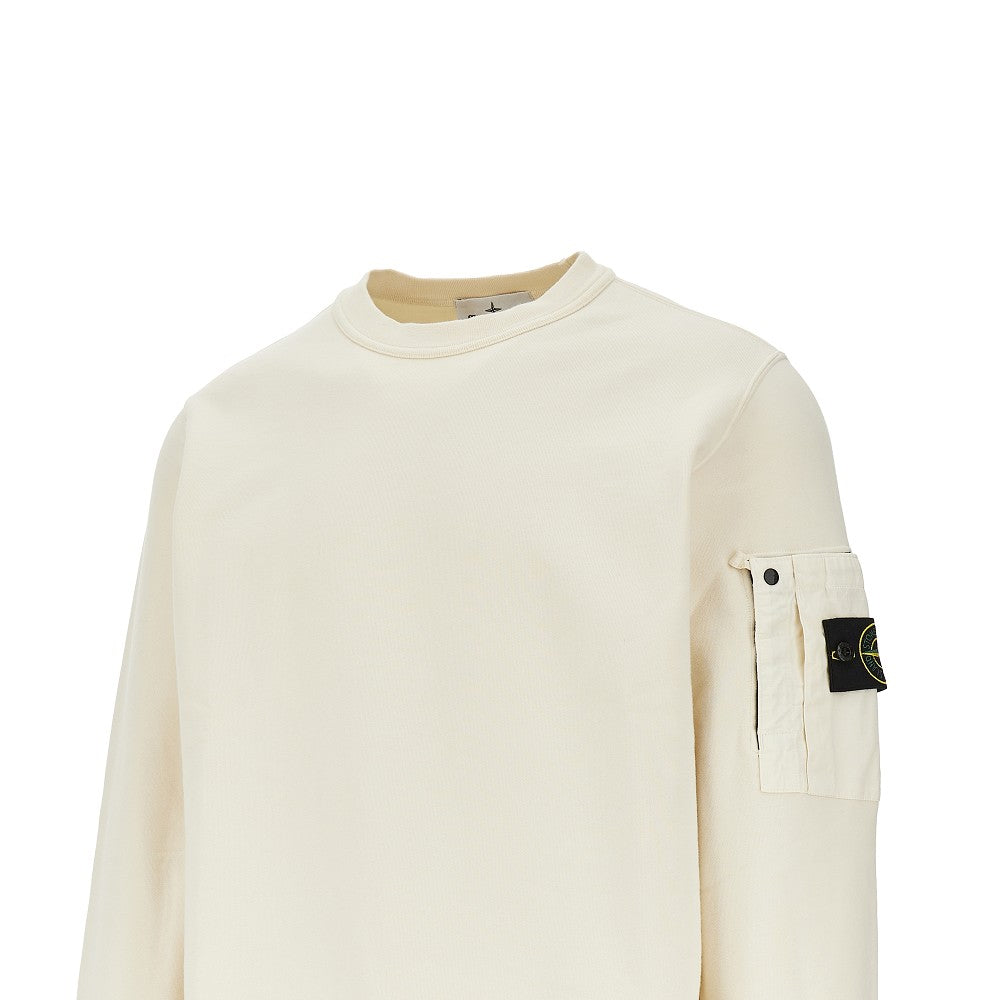 Felpa girocollo con tasca in ripstop