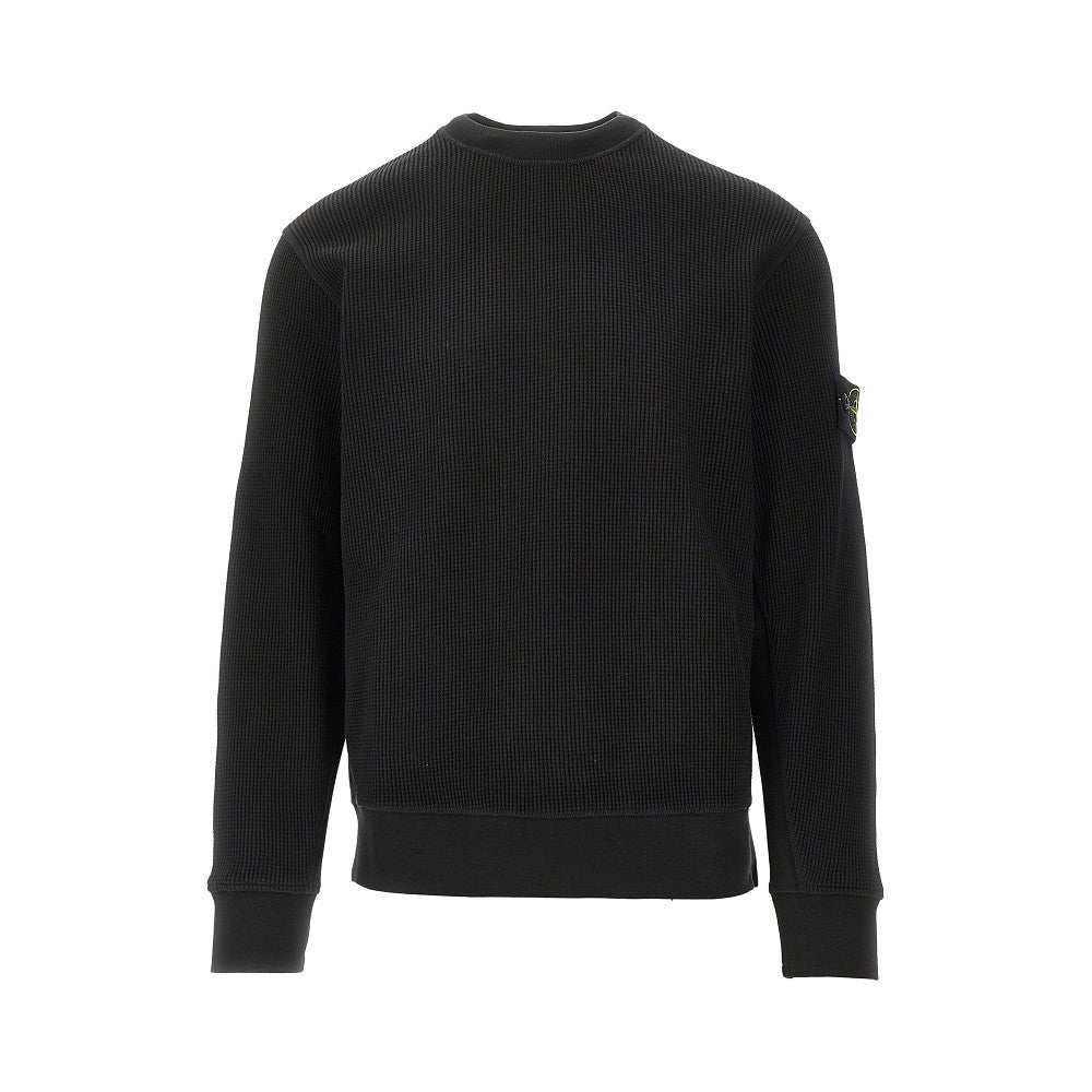 Waffle cotton sweatshirt
