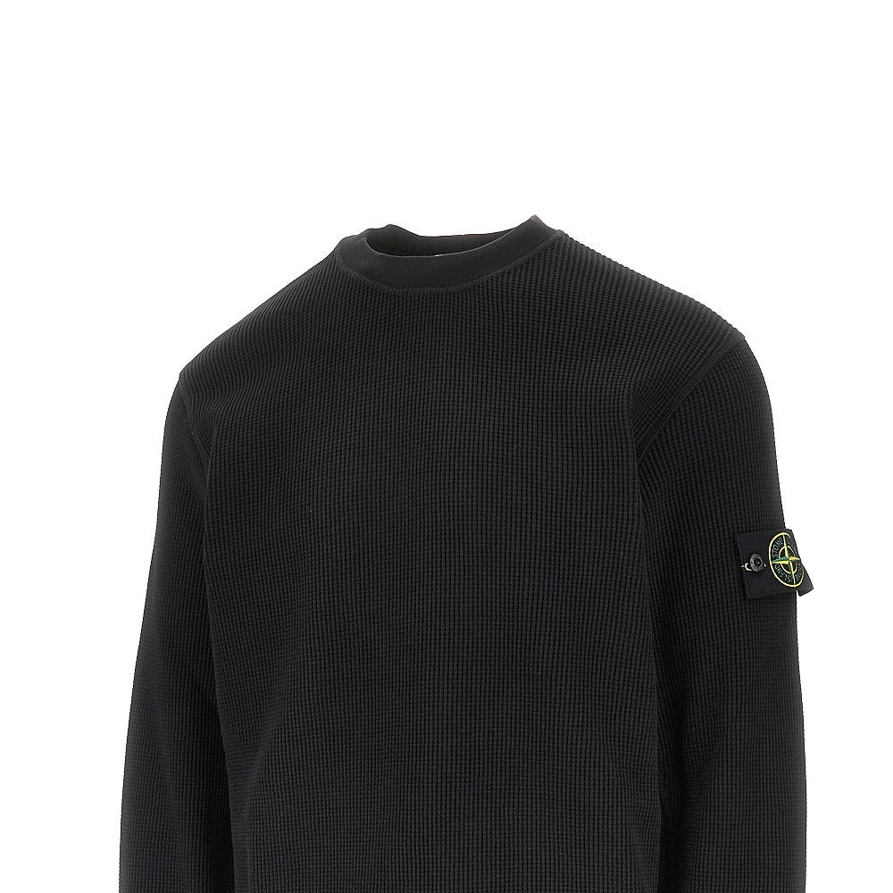 Waffle cotton sweatshirt