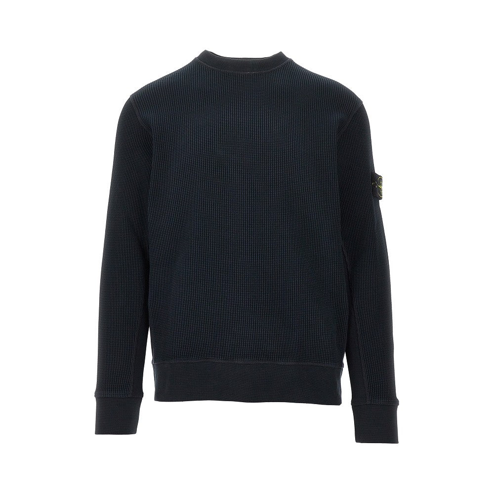 Waffle cotton sweatshirt