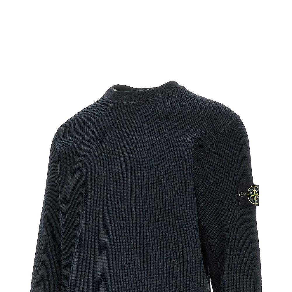 Waffle cotton sweatshirt