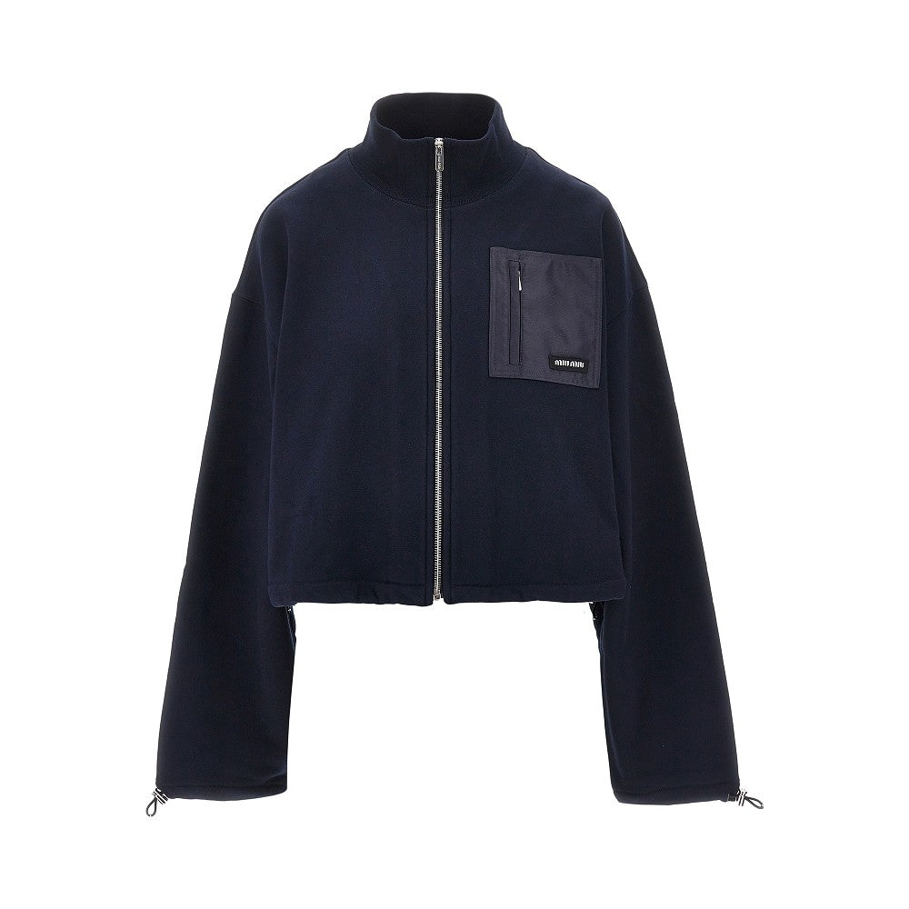 Felpa cropped in cotone