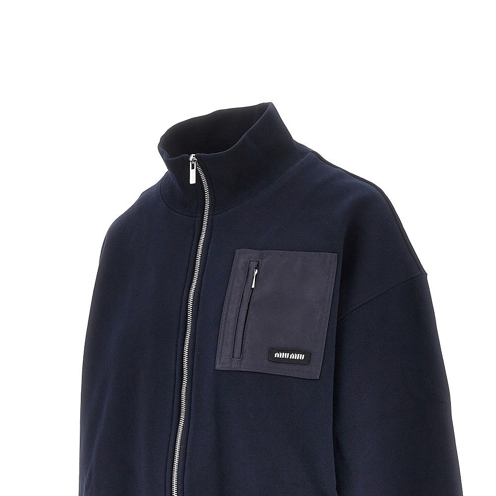 Felpa cropped in cotone