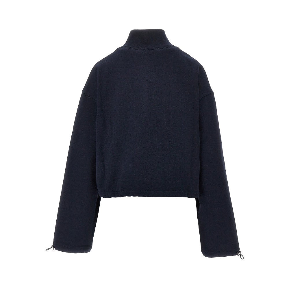 Felpa cropped in cotone