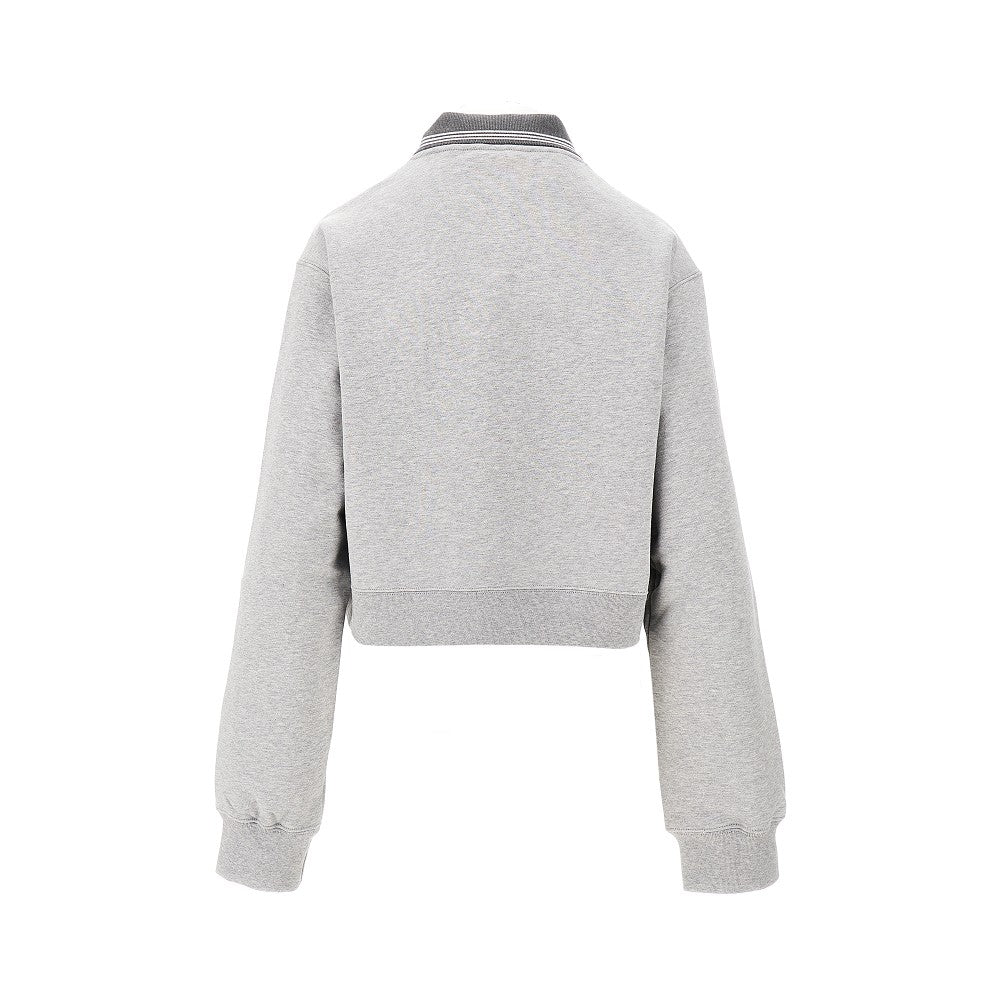 Mélange jersey cropped sweatshirt
