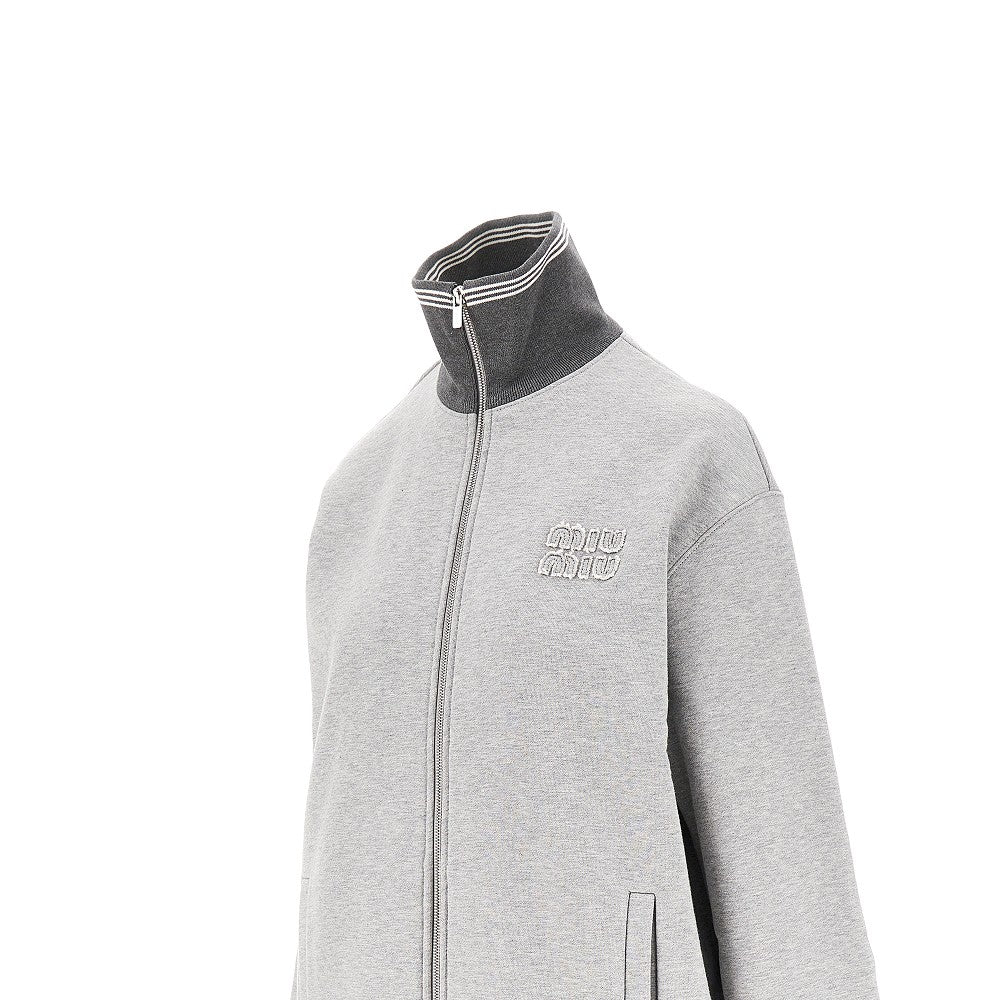 Felpa full-zip in cotone mélange