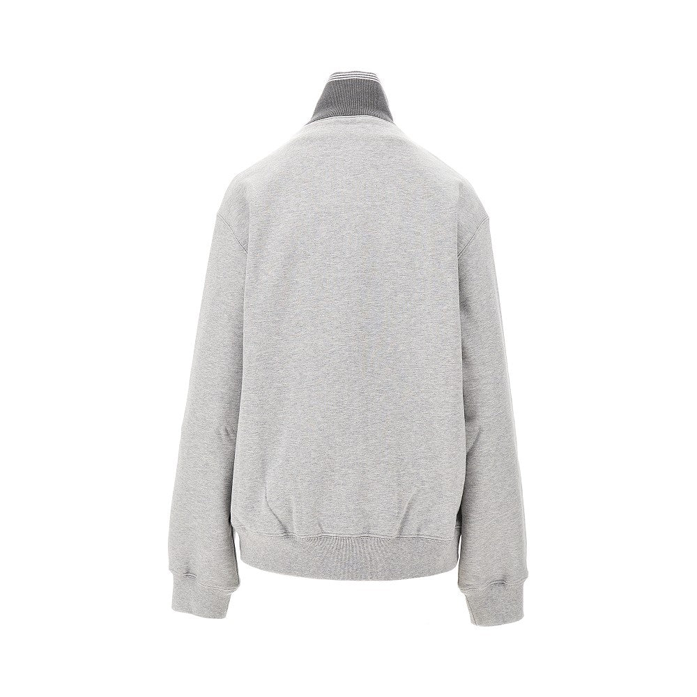 Felpa full-zip in cotone mélange