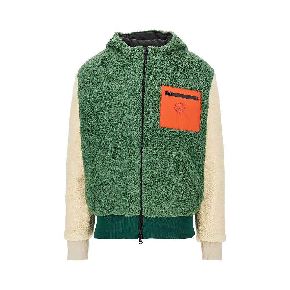 Blouson in sherpa color-block