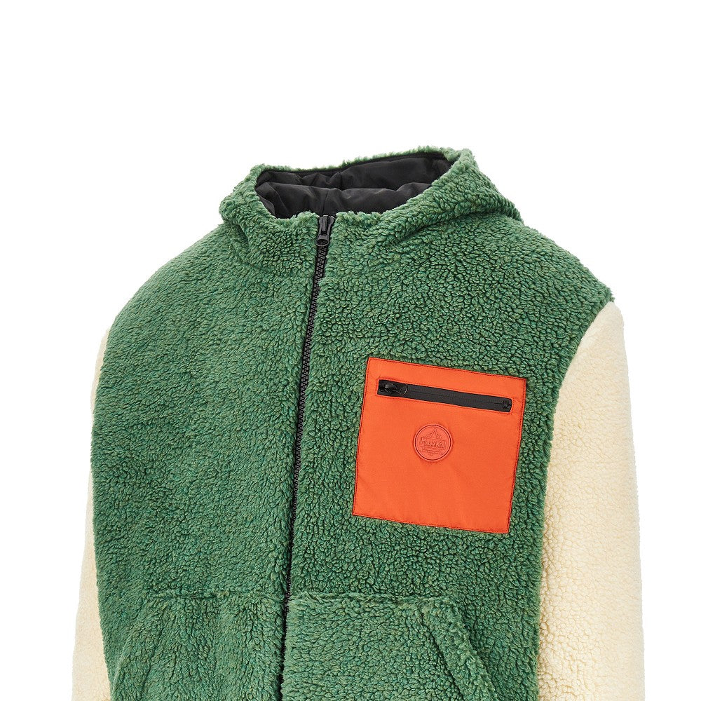 Blouson in sherpa color-block