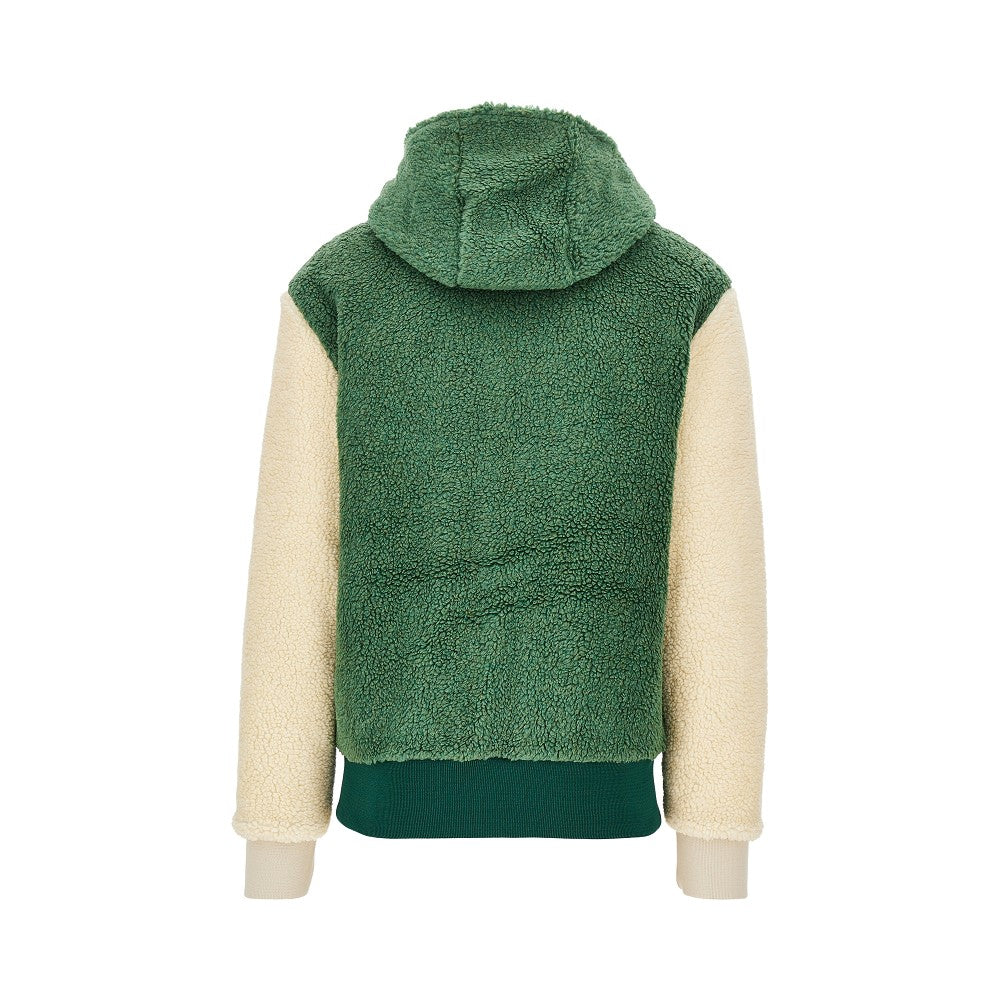 Blouson in sherpa color-block
