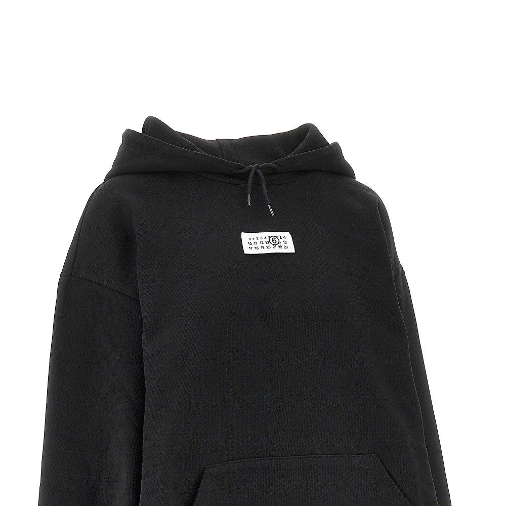 Hoodie with raw-cut hem