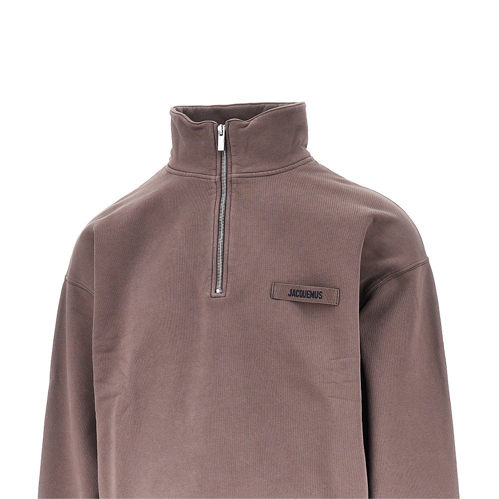 'Gros Grain' half-zip sweatshirt