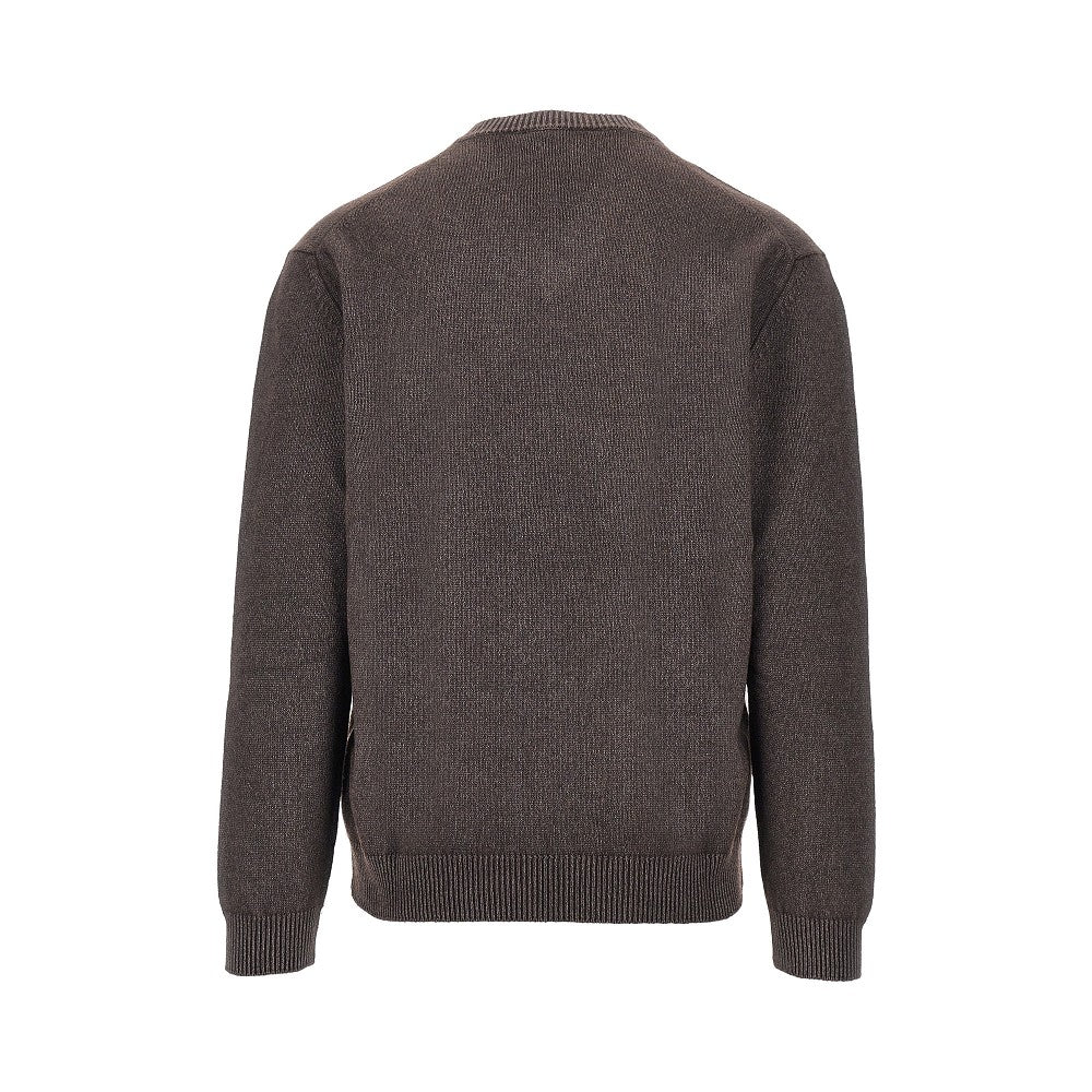 Pullover scollo a V in cachemire rigenerato