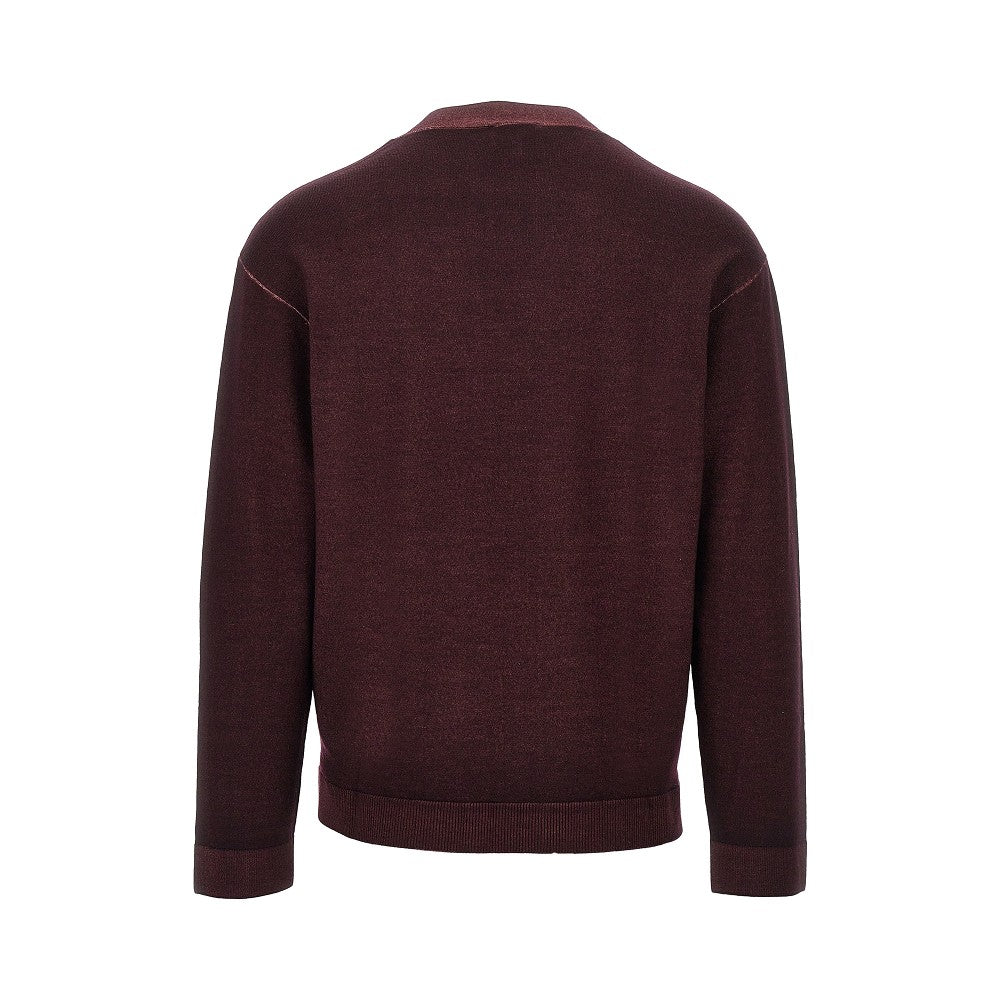 Virgin wool knitting cardigan