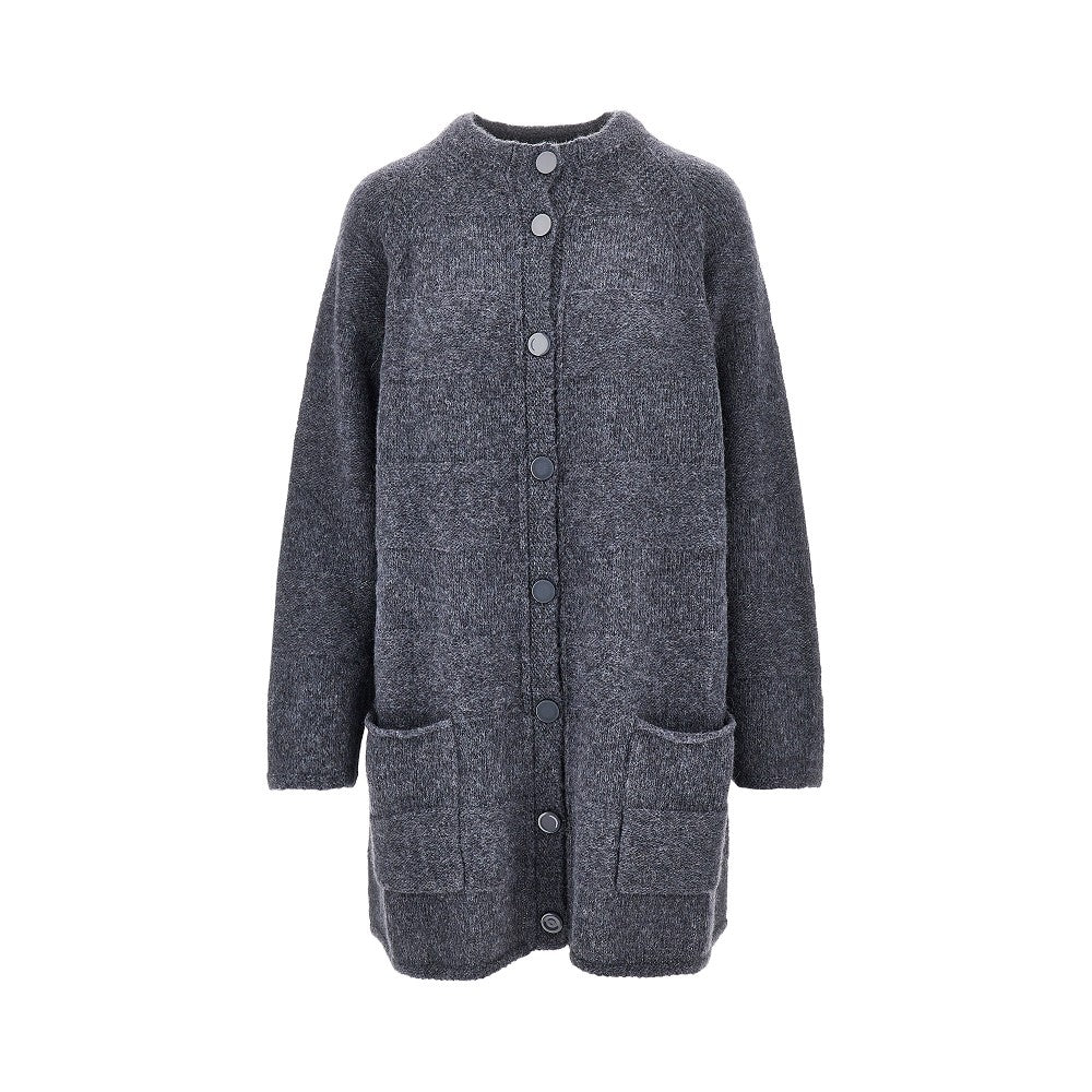 Alpaca-blend long cardigan