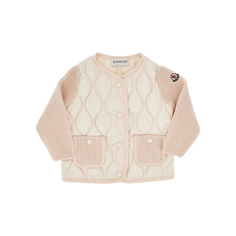 Cardigan in maglia e nylon imbottito