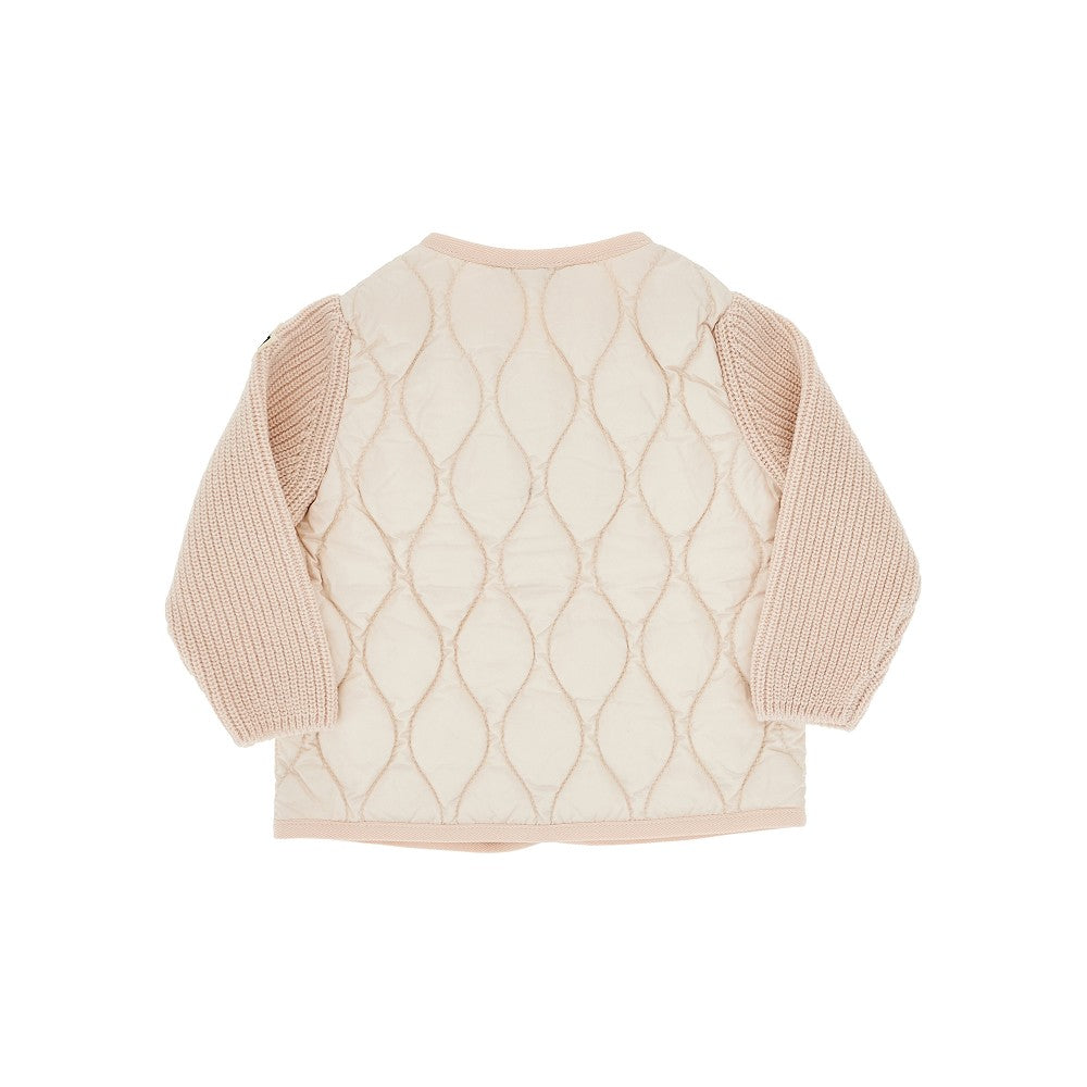 Cardigan in maglia e nylon imbottito