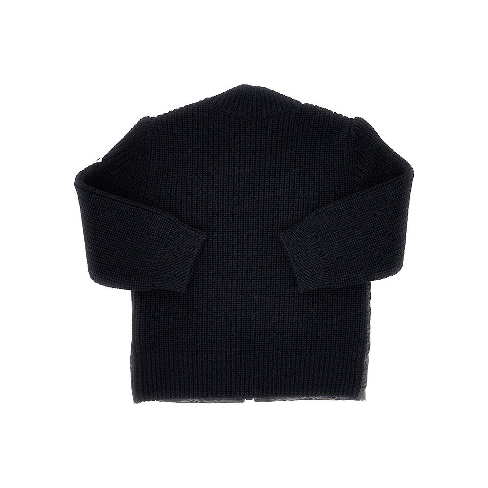 Cardigan in lana e nylon imbottito