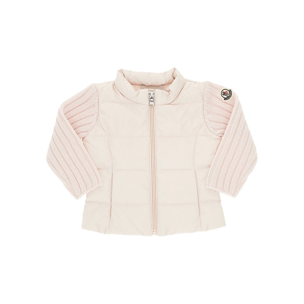 Cardigan in maglia e nylon imbottito