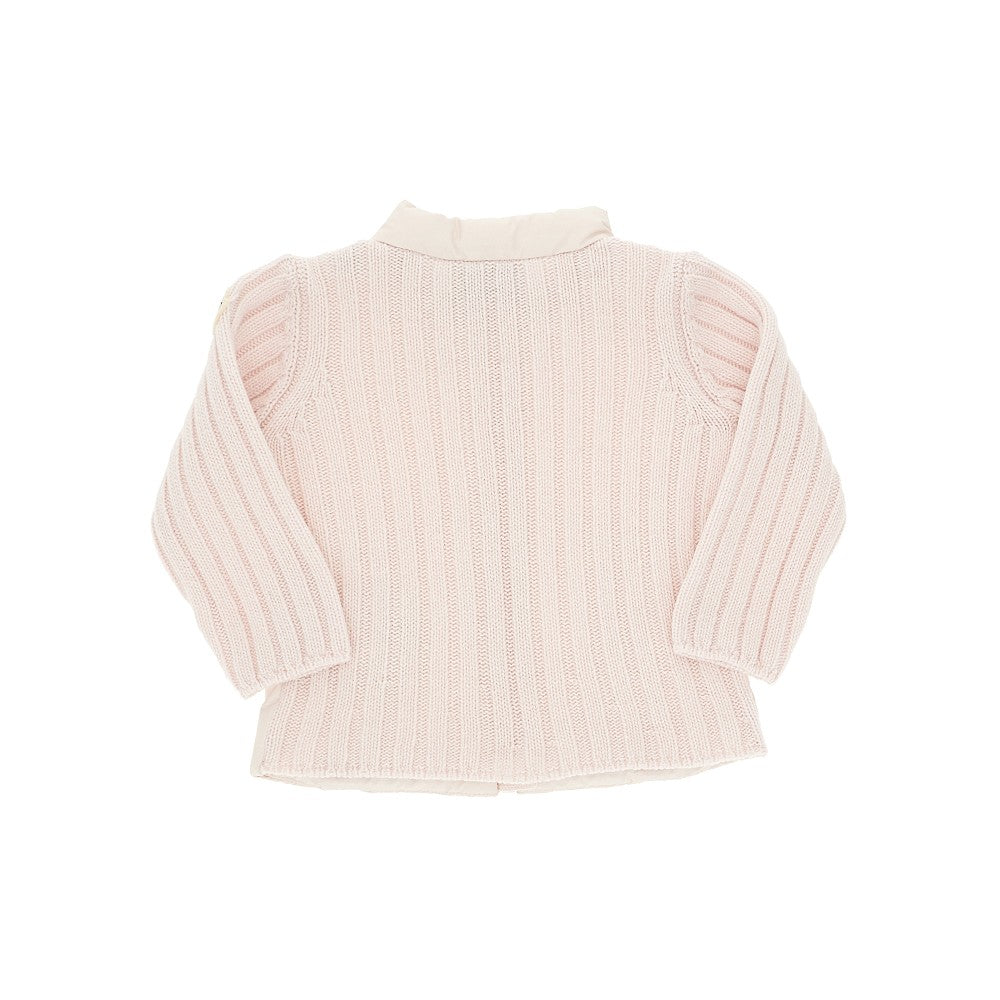 Cardigan in maglia e nylon imbottito
