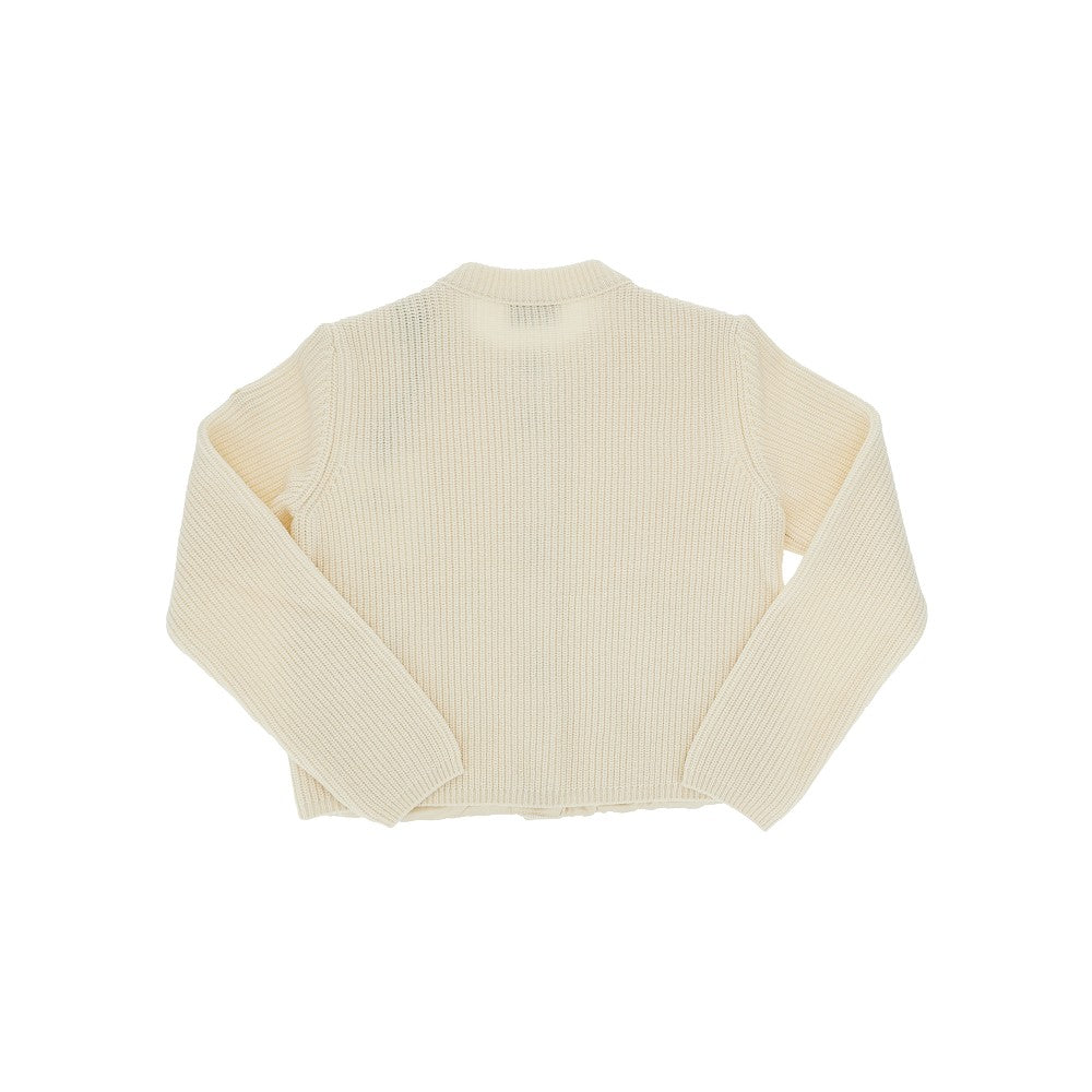 Cardigan in maglia e microfibra imbottito