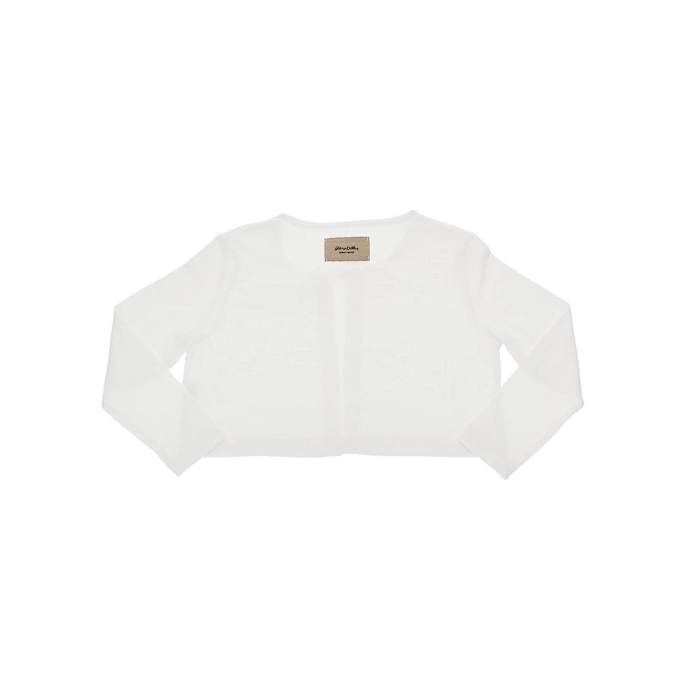Stretch cotton cardigan with bow