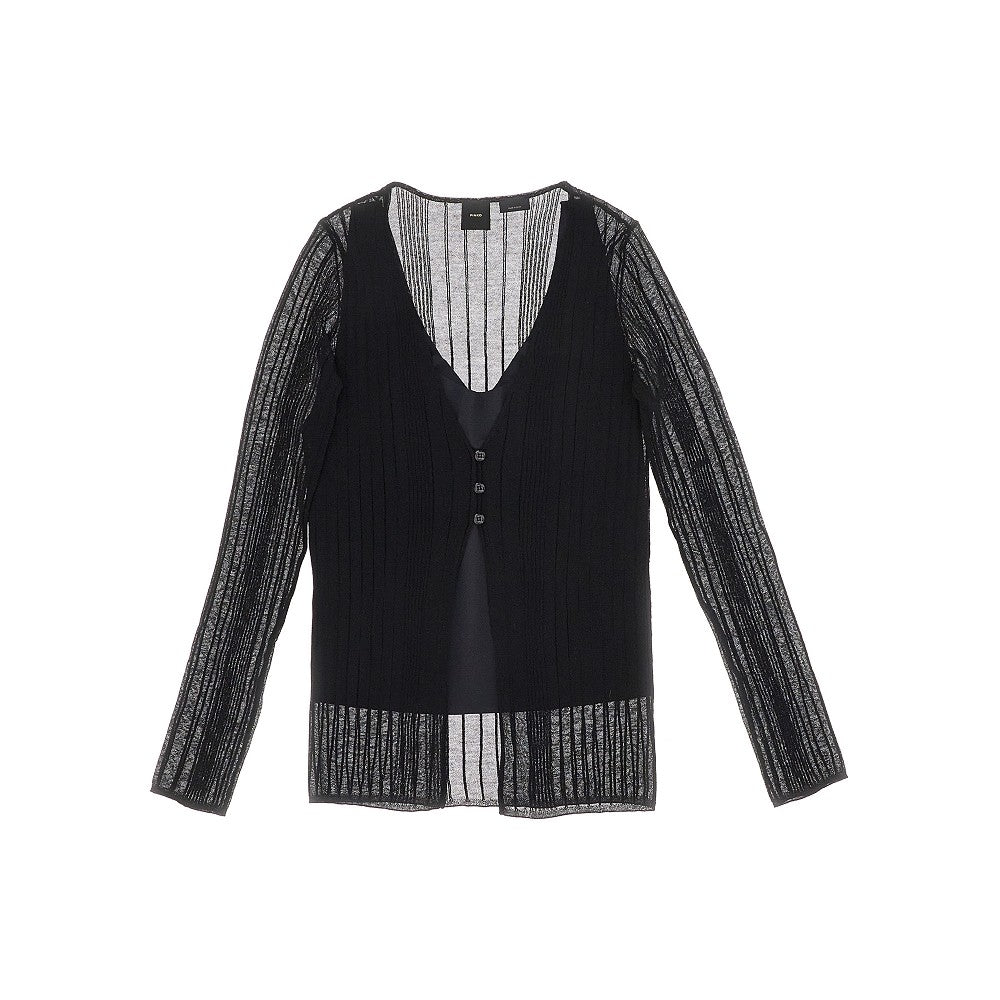 Cardigan in maglia a costine