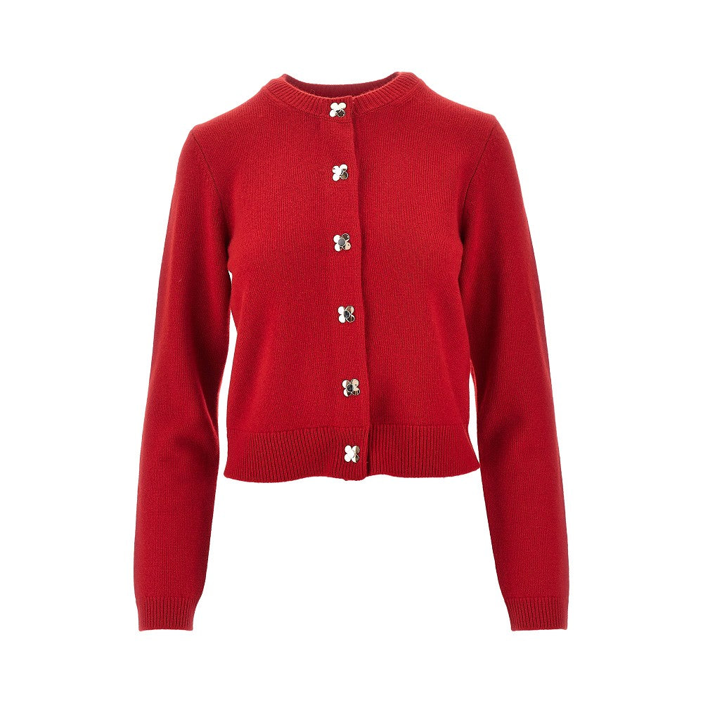 Cashmere cardigan with floral buttons