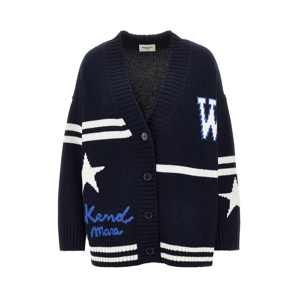 Cardigan in maglia con logo