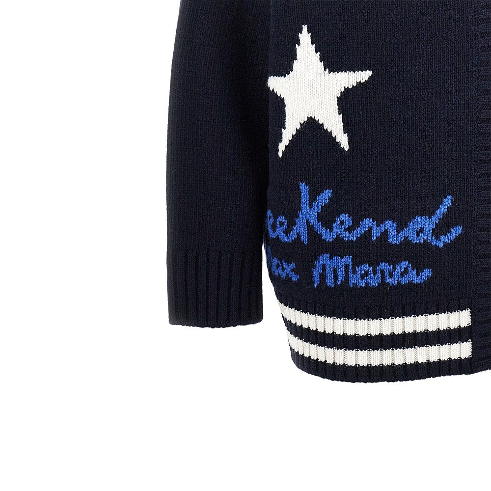 Cardigan in maglia con logo