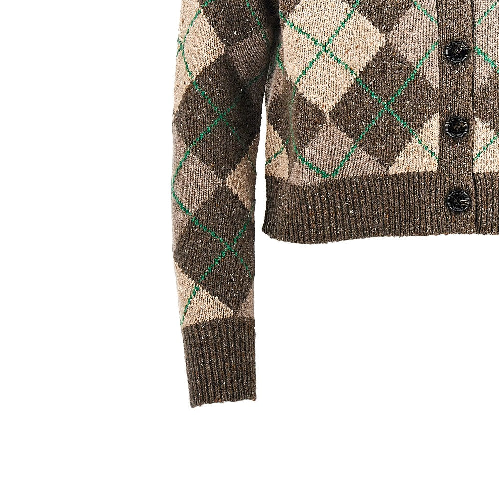 Cardigan in misto lana a rombi