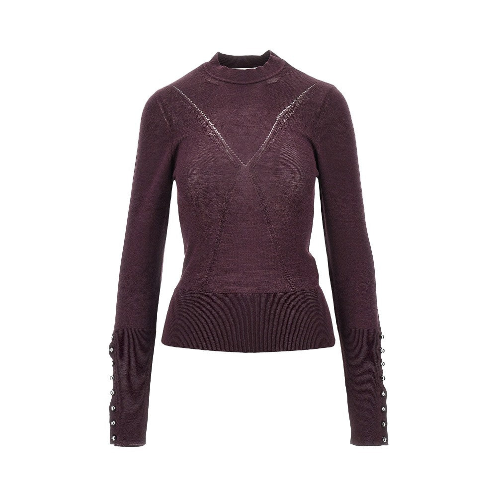 Pullover in misto lana merino e seta