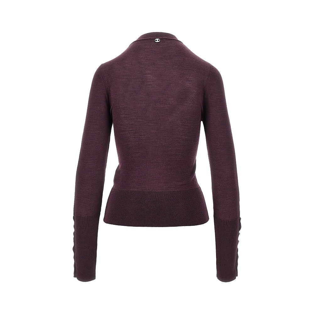 Pullover in misto lana merino e seta