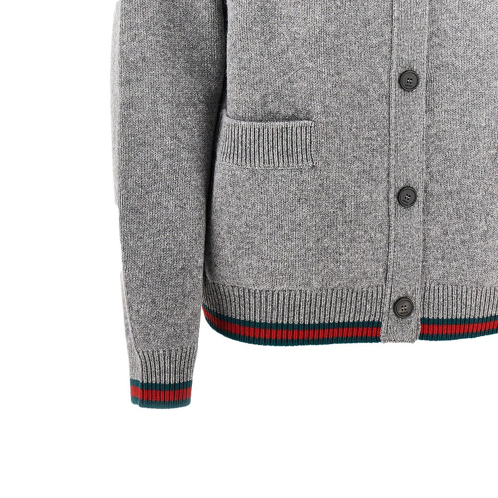 Cardigan in lana e cachemire con finiture Web