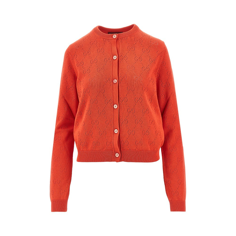 Openworked silk and cotton cardigan