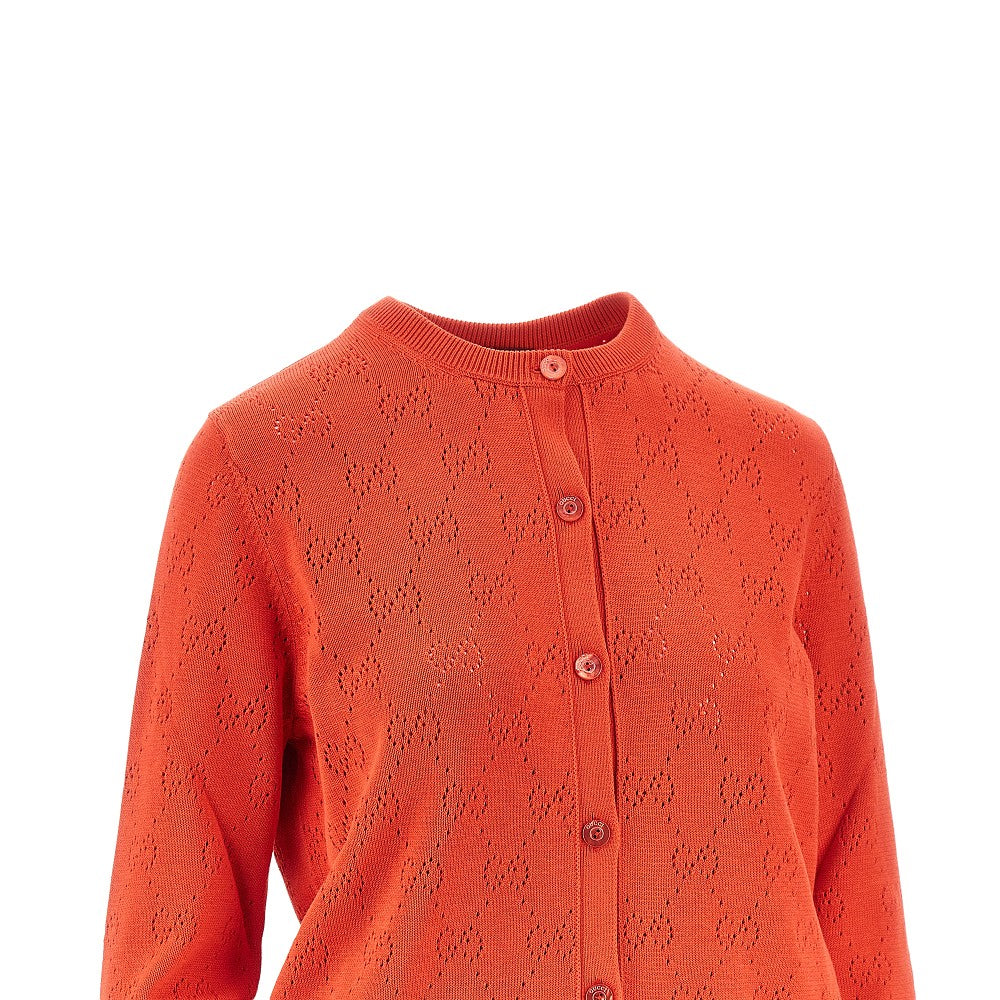 Openworked silk and cotton cardigan